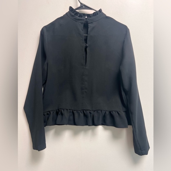 CODE X MODE Women’s Black Long Sleeve Ruffle Crop Top - Size XS - Picture 9 of 10